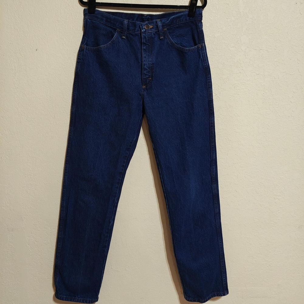Rustler Blue Denim Jeans Straight Leg Dark Wash 100% Cotton 33x32